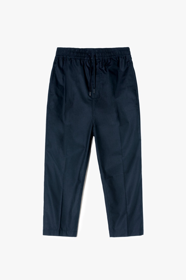 Relaxed Crop Baggy Pants - Navy